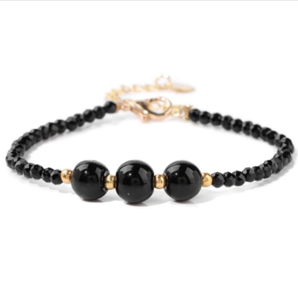 Onyx Bracelet,Large and Small beads,Pretty Bracelet - Picture 1 of 1